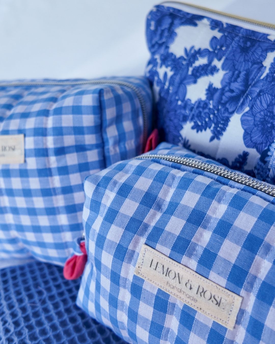 Blue Gingham Large Box Bag