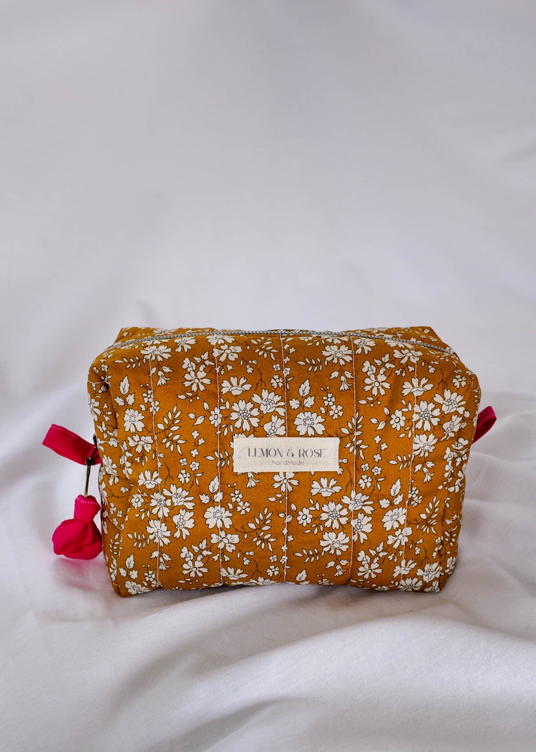 Mustard Floral Large Box Bag