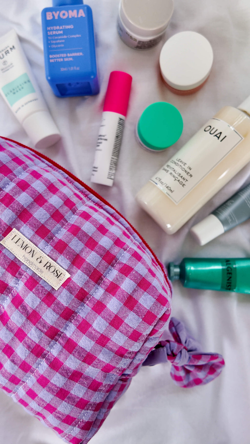 Lavender & Fuchsia Gingham Large Box Bag