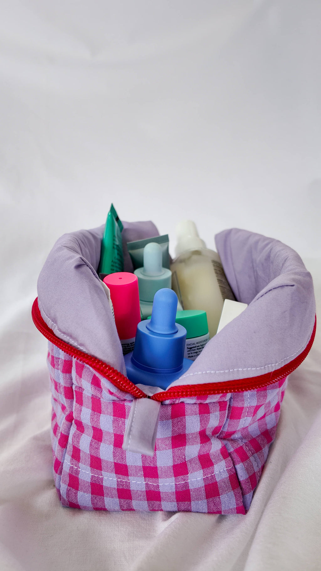 Lavender & Fuchsia Gingham Large Box Bag