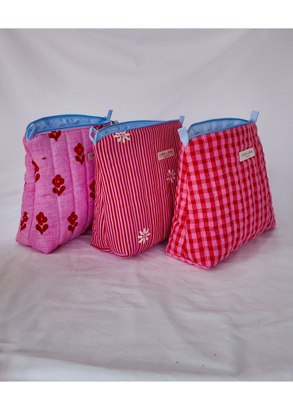 Red & Pink Gingham Large Triangle Bag